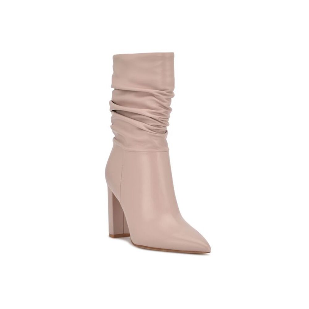 NINE WEST Womens Pink Padded Denner Pointed Toe Cone Heel Slouch Boot 9.5 M